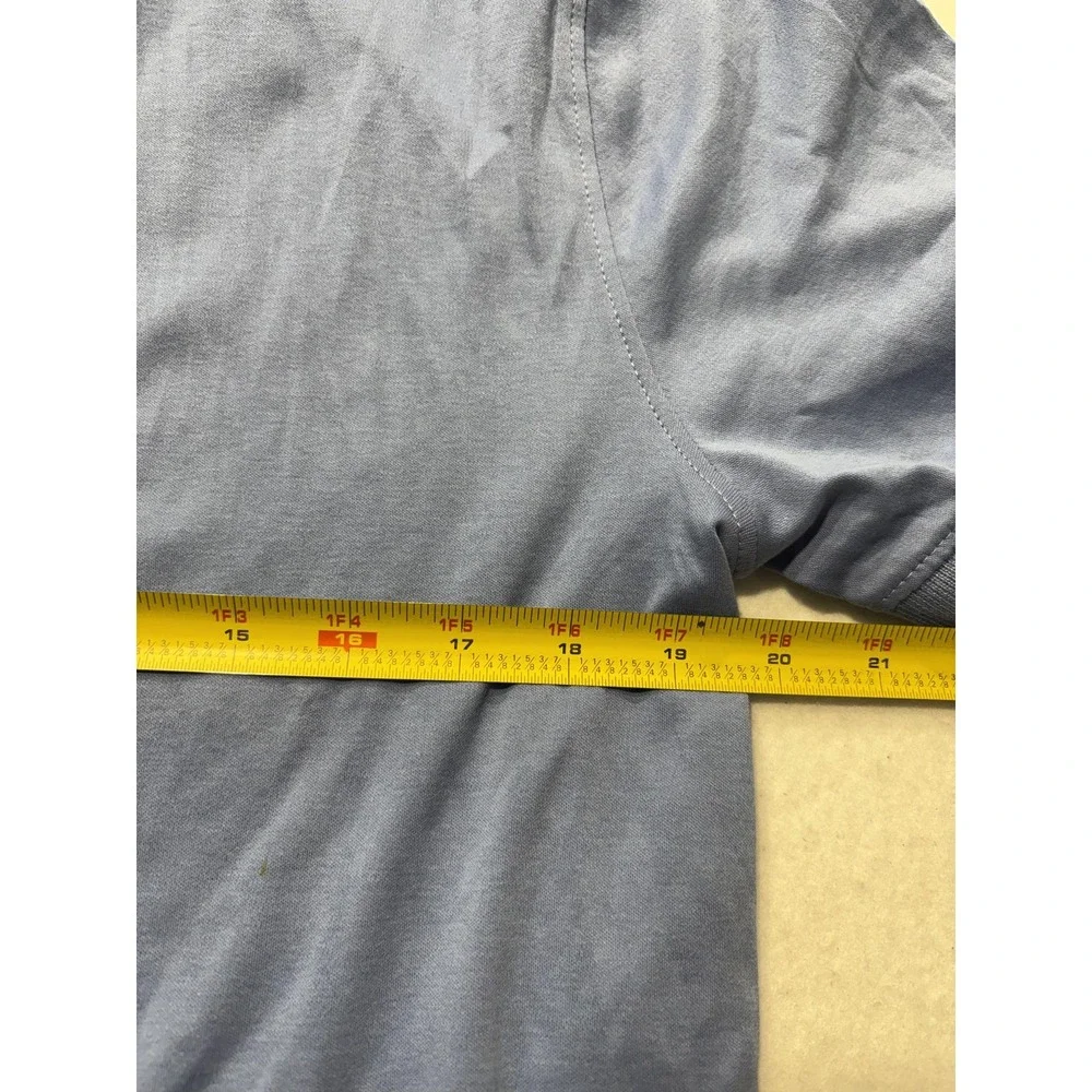 Banana Republic Luxe Touch Polo Shirt Mens Medium Blue Short Sleeve V Neck